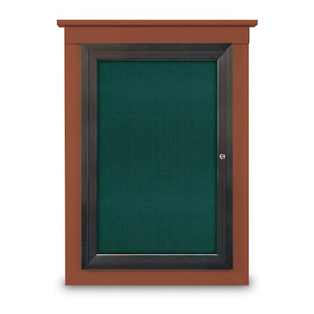 United Visual Products Single Door Enclosed Cathedral Letterboa UV1301CD-BRONZE-GREEN